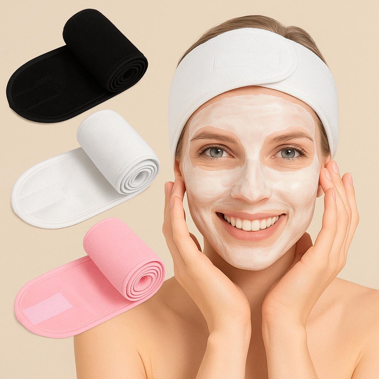 Bandeau Cosmétiques Réglable – Confort & Élégance pour votre Routine Beauté