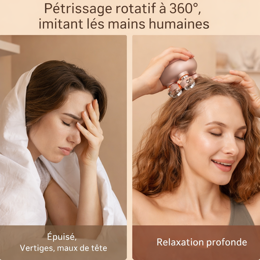Masseur Électrique Cuir Chevelu- Détente&Soin Capillaire élégant
