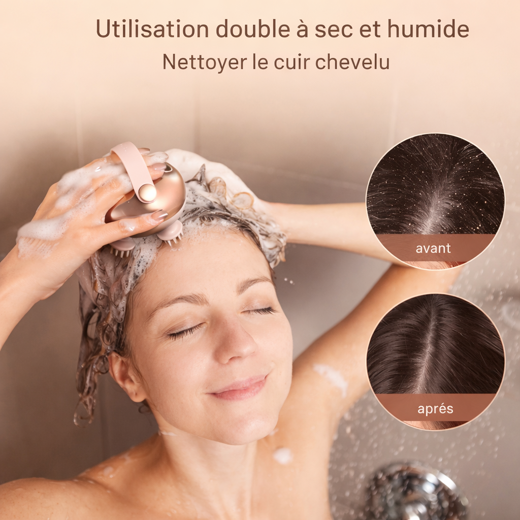Masseur Électrique Cuir Chevelu- Détente&Soin Capillaire élégant